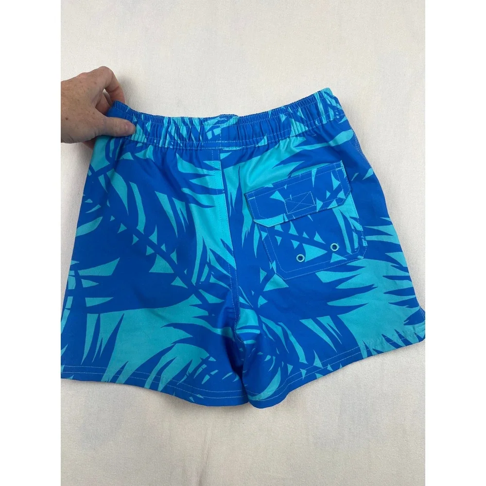 Vineyard Vines Boys Blue Palm Leaf Print Swim Trunks Board Shorts Size 6